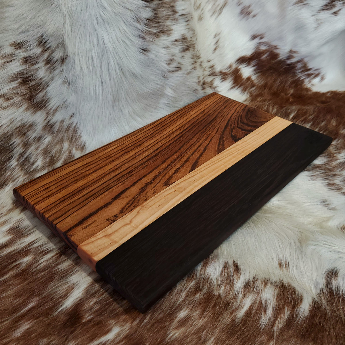 Zebrawood, Maple, & Wenge Cutting Board – DNA Custom Engraving