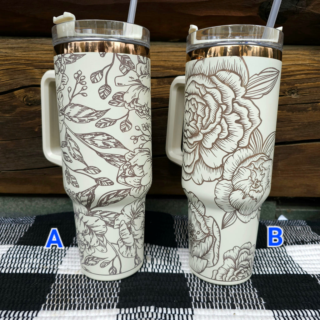 40oz Copper and Cream Tumbler with Wrap (FREE SHIP) – DNA Custom
