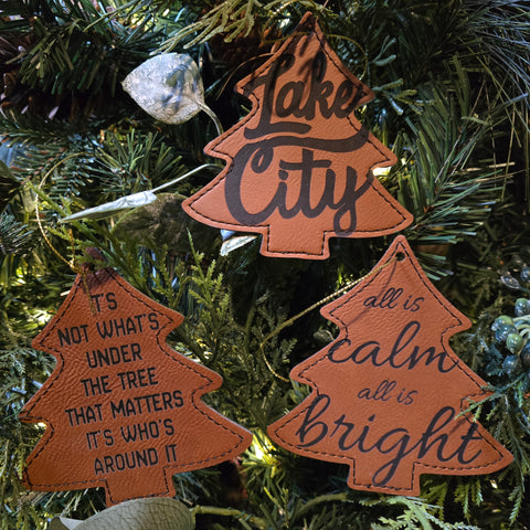 Leatherette Christmas Tree Ornaments