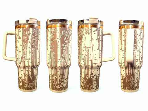 Aspen Forest Wrap – 40oz Handle Tumbler | Fall Leaves Edition - FREE Shipping