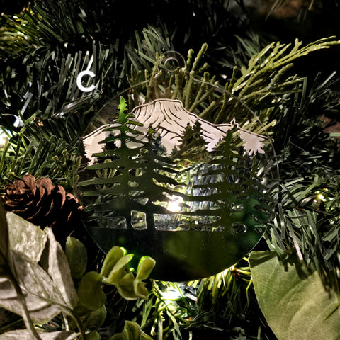 Layered Mountain Christmas Ornament