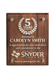 Custom Walnut Award Plaque (6x8 & 8x10) | Employee Recognition & Engraved Awards