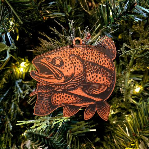 Copper Trout Christmas Ornament
